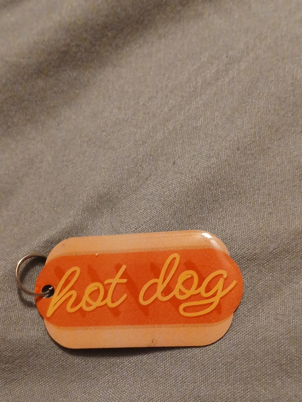 "hot dog" Orange Pet ID Tag - Durable Dog Collar Charm